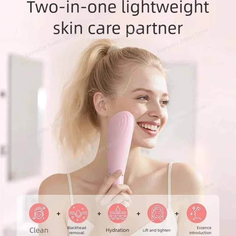 Electric 7 in1 Silicone Blackhead Exfoliating Skin Tightening Massage Home Spa Face Cleaner Care Cleansing Face Brush Cleanser