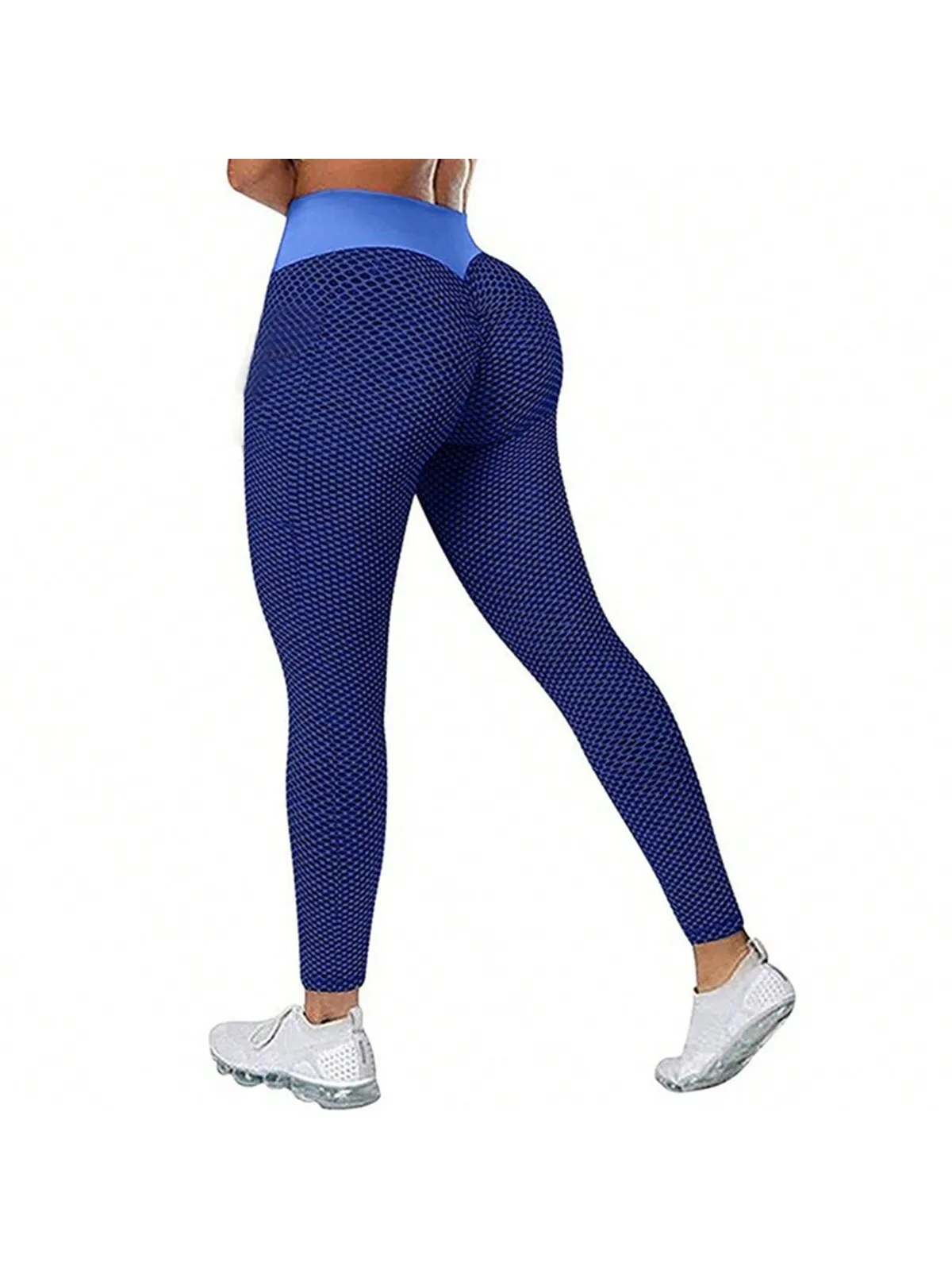 Women\'s shaping trousers peach buttocks high-waisted honeycomb jacquard sports tights buttocks cropped trousers