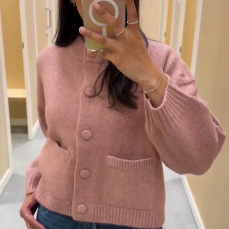 Elegant Knit Solid Women Cardigan O Neck Full Sleeve Single Breasted All-match Pocket Lady Jacket 2026 Spring Female Knitwear 26 Sabffccf3e38d4eb8b78ed70511141466P