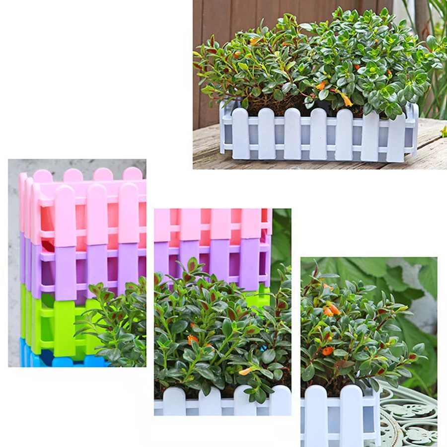 Fence style Flower Pot Rectangular Flower Trough Flower Pot Vegetable Garden Vegetable Pot Balcony Home Flower Cultivation