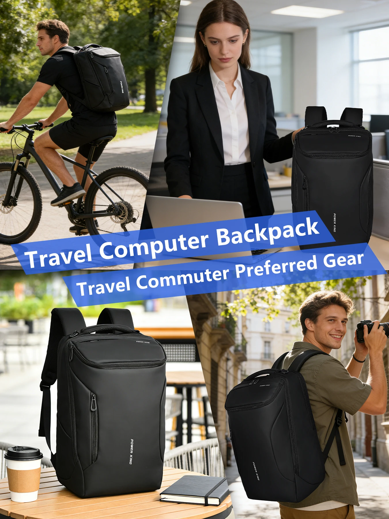 Klassischer Freizeitrucksack 18 Zoll Rucksack 15 Zoll Laptop-Tasche Verfügbar Individuelles Laptop-Fach Glattes Gewebe Pendeln Reisen – Detail 7