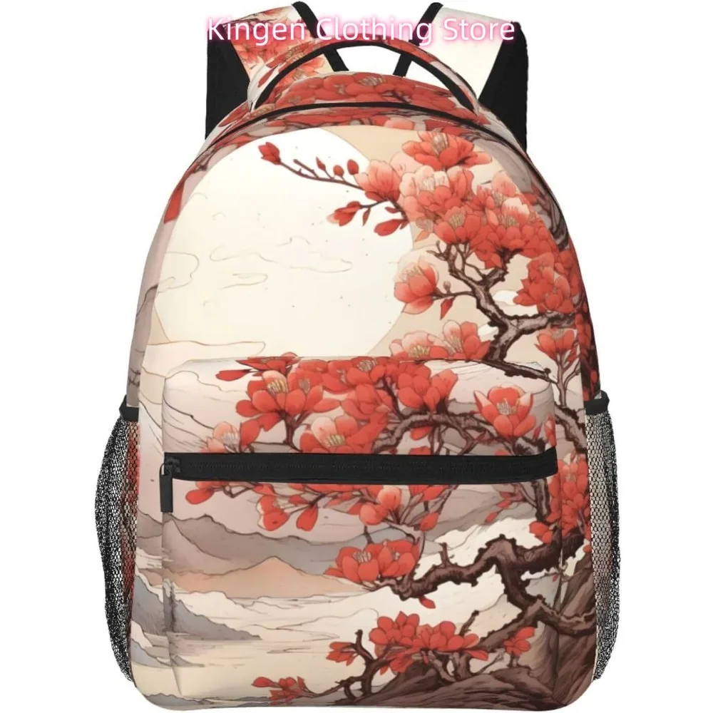 

laptop bag back to school Japanese Cherry Painting Lightweight Laptop Backpack Lightweight Multipurpose Travel Casual Daypack U
