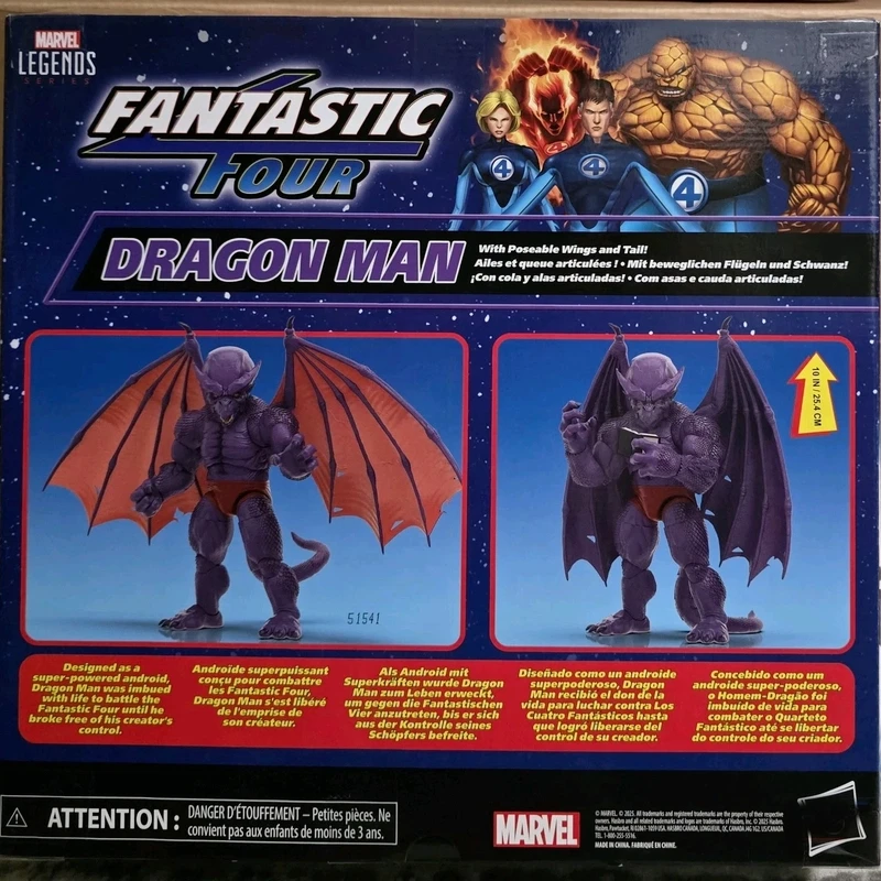 6인치 애니메이션 마블 레전드 시리즈 환상의 네 명 드래곤맨 액션 피규어 장난감 만화 ML 가동 관절 장난감 컬렉션 모델 선물