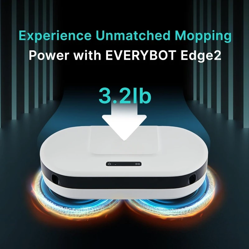 New Edge2 Robot Mop  Upgraded in 2024  Powerful Floor MOP Cleaner Fast Moving Speed & Low Noise Design & Simple Operation