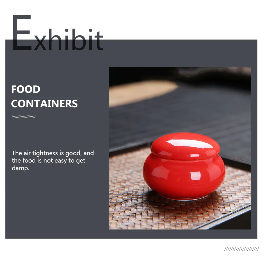 

2Pcs Portable Colored Glazed Ceramic Jars Airtight Tea Bottles Storage Containers Assorted Color Storage Jars