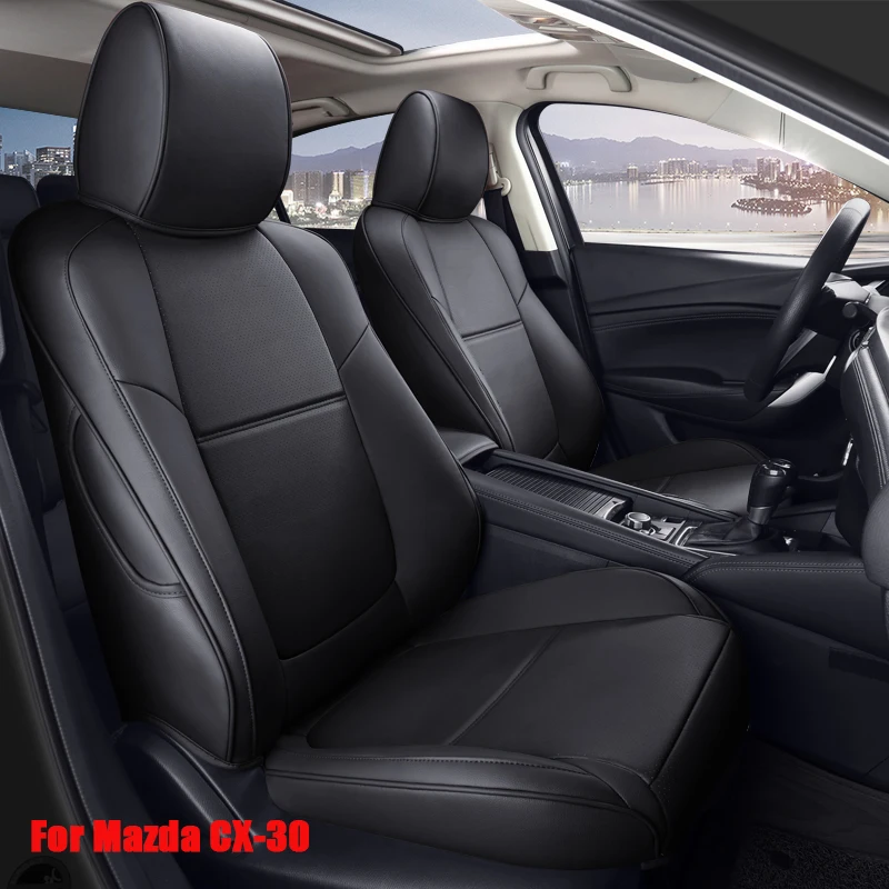 

Car Special Luxury Newest Design Seat Covers For Mazda Cx-30 2020 2021 waterproof Leather Seat Cover Cushion 1 Set Black /Coffee