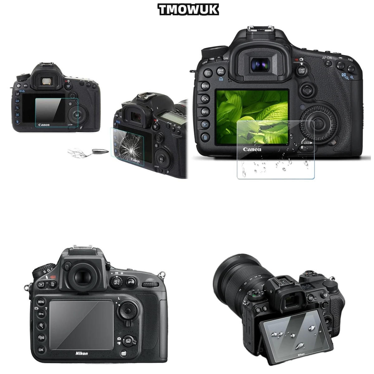 

For Nikon D7100 7200 D5000 D750 D760 D5 D600 D610 D800 D800E - 9H Tempered Glass Privacy Film, Anti-Glare Anti-Bacterial LCD Pro