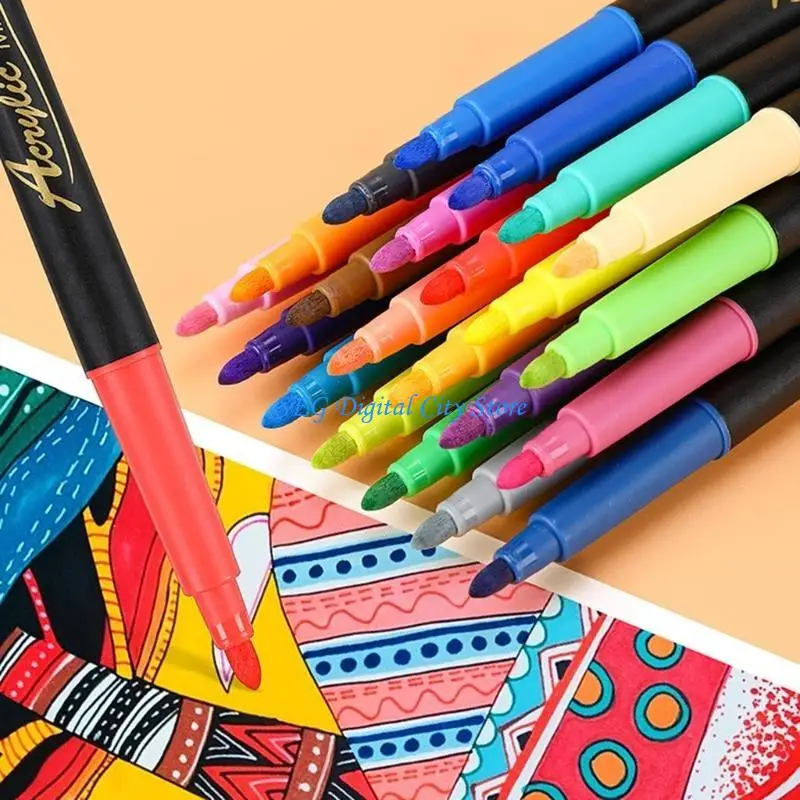 

U75B 12/24/36 Colors Acrylic Pen Acrylic Paint Pen Drawing Pen Graffiti Marker Gift