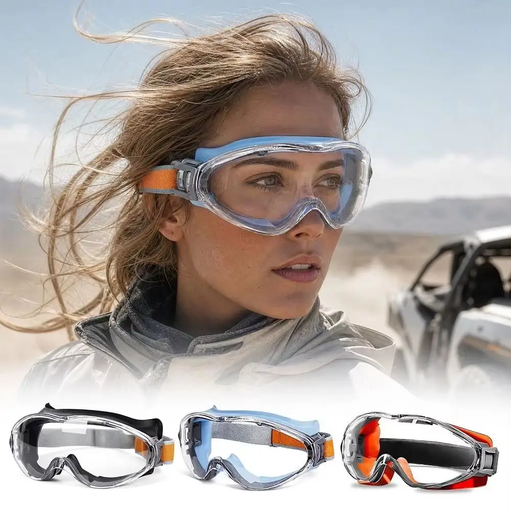 Anti Scratch Safety Glasses Lightweight Clear Lens Protective Eyewear Splash Proof Silicone Frame Dust Proof Goggles Work Safety