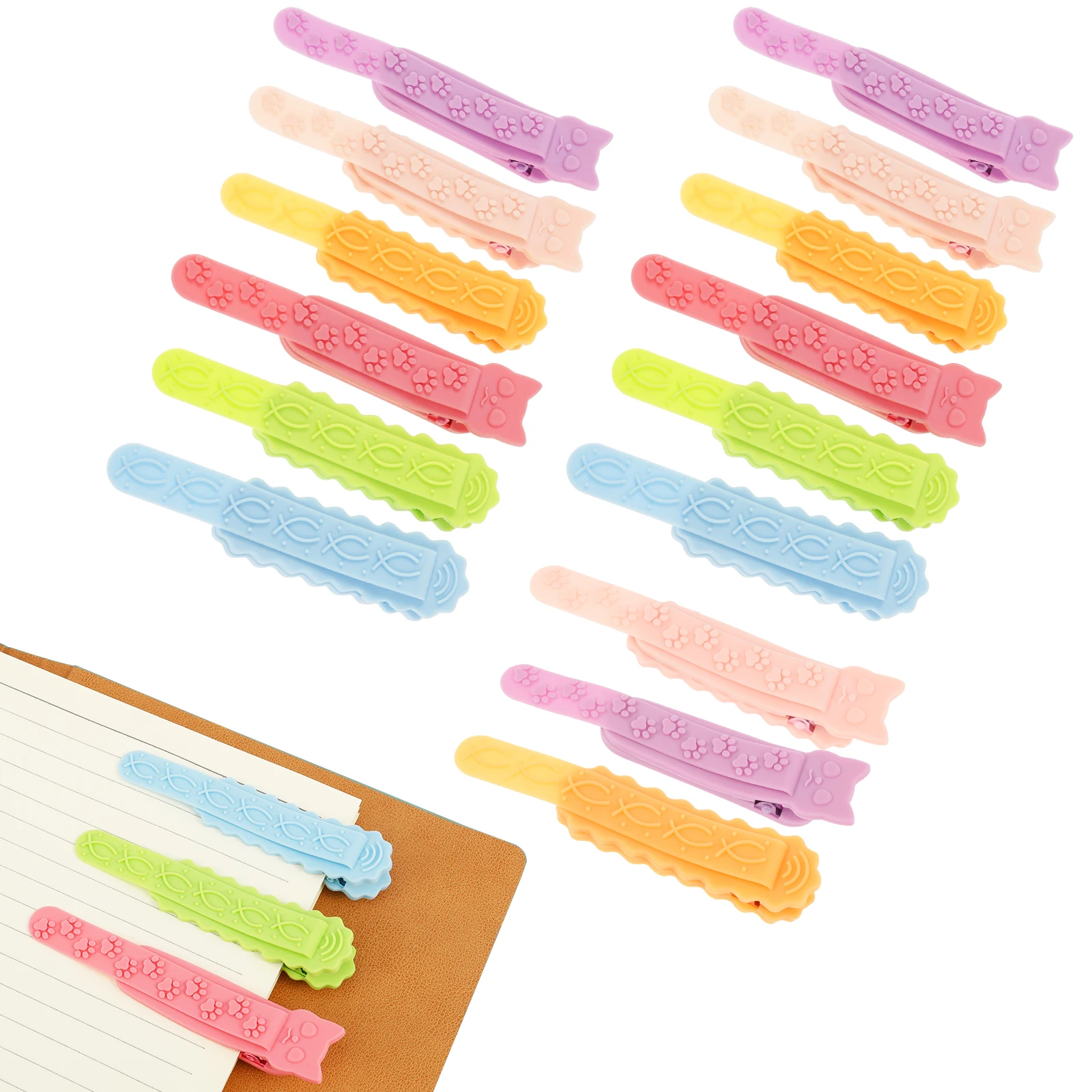 6/18Pcs Silicone Auto Bookmarks Page Marking Clip Precise Page Following Book Accessories for Organization and Identification