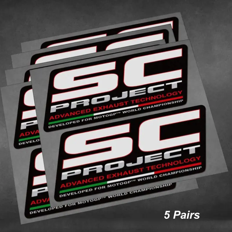 

Wholesale 5/10Pairs Motorcycle Exhaust Sticker Racing MotoGP Technology Decal Vinyl Waterproof for Windscreen Fairing Motorbike