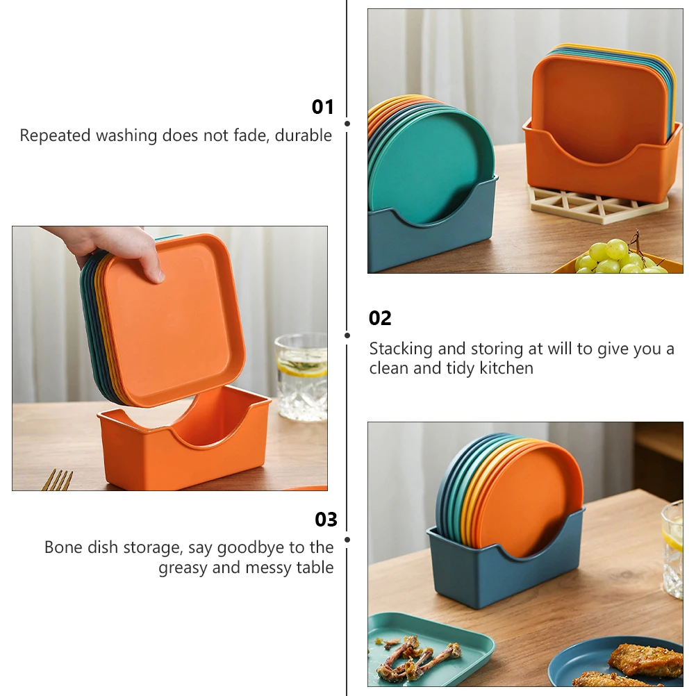 

1 комплект, пластиковая тарелка для закусок, тарелки для хранения, подносы для еды, десертное маленькое блюдо, полипропиленовая квадратная форма, диск, тарелка с фруктами, контейнер для костей, кухня