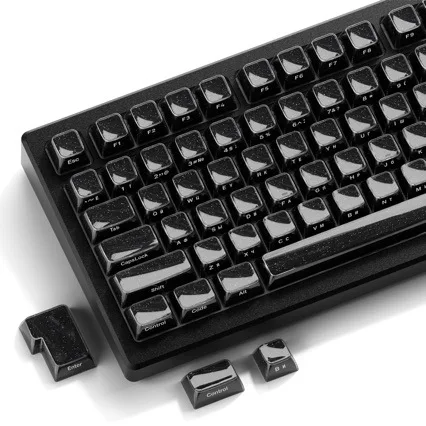 

Black Star Crystal Jelly 2.0 Keycap Side engraved magnetic axis Mechanical keyboard Keycap O EM Height wooting