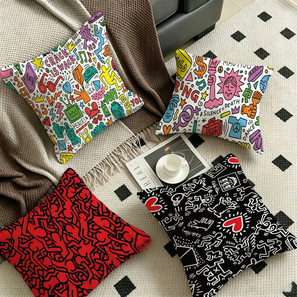 K-Keiths H-Harings pillow cover sofa cushion cover home room decoration children gift