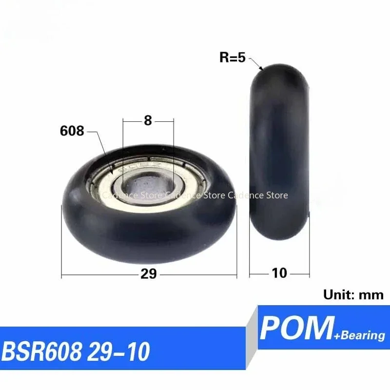 10PCS 608zz 698ZZ bearing coated POM cashbox roller shutter shower glass door wheel INNER DIA. 8MM Round type fiiting bearings view 3