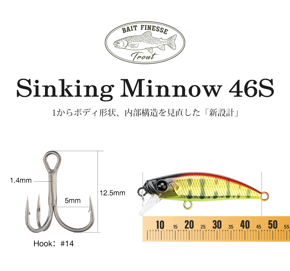 TSURINOYA 10 stücke 46mm 5g Intruder 46S Sinking Angeln Köder Für Forelle Spiel Minnow Künstliche Harten köder Angelgerät – Detail 21
