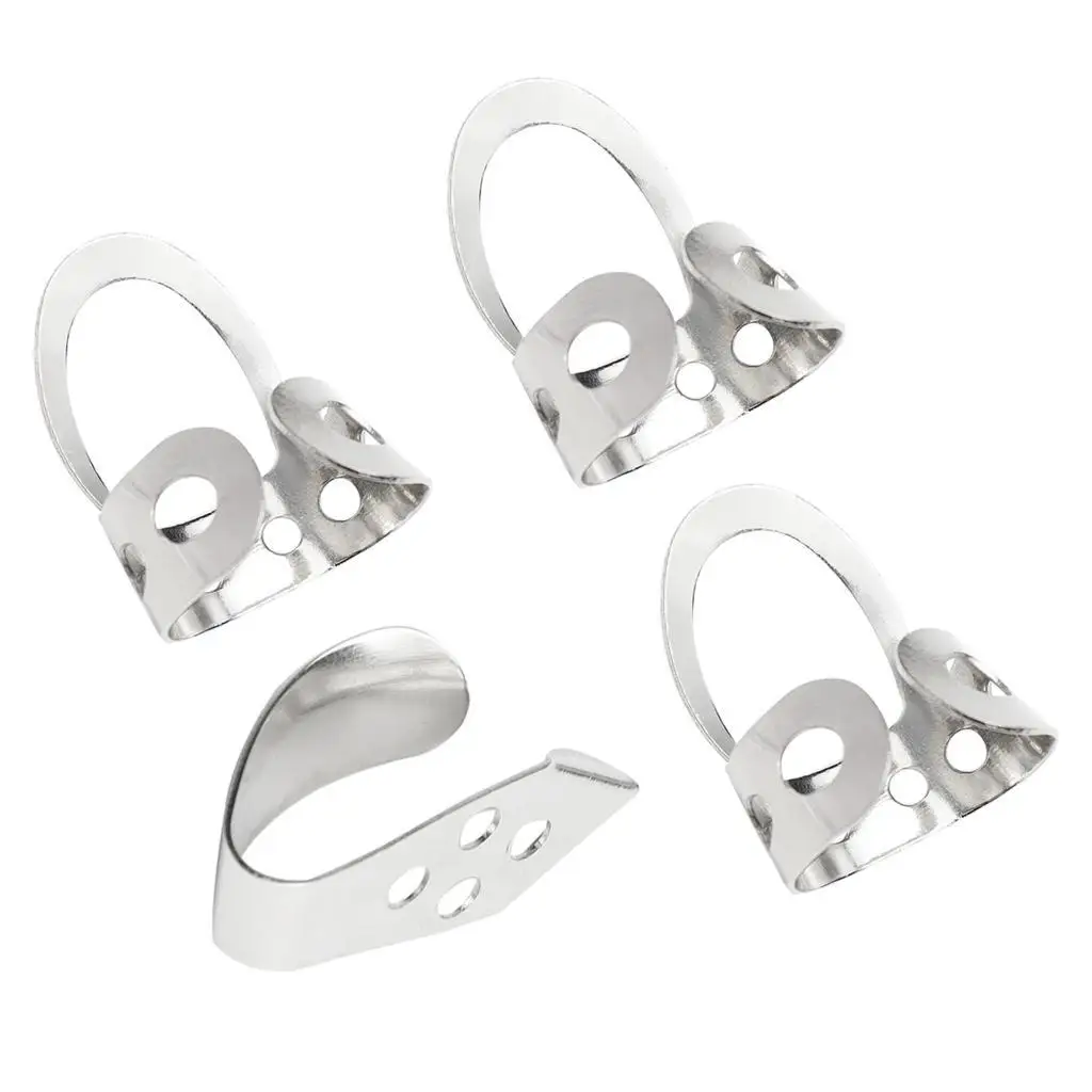 Metal Finger and Thumb Picks Kit for Acoustic Guitar Banjo Plectrum Practice Customizable Fit Pick Accessories