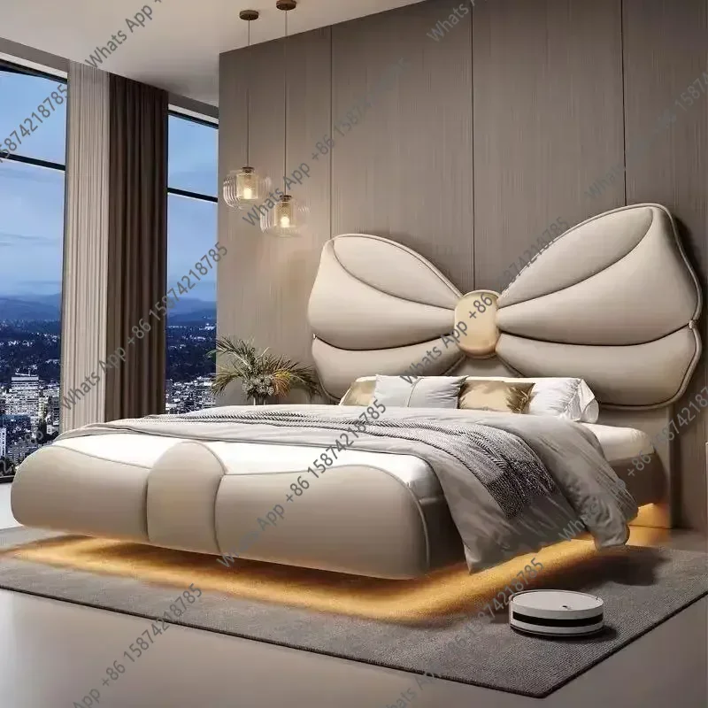 

Роскошная двуспальная кровать 180x200 см с подсветкой, современная, с изголовьем, деревянная, для двоих, мебель для дома