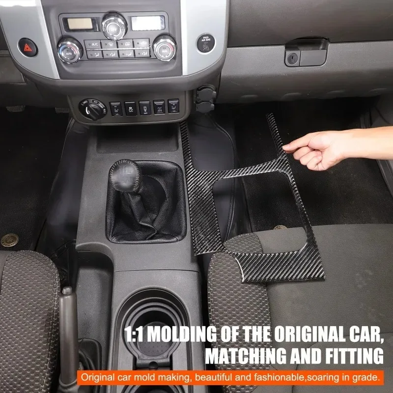 For Nissan Frontier 09-21 Soft Carbon Fiber Car Central Control Gear Shift Panel Decoration Stickers Interior Car Accessories