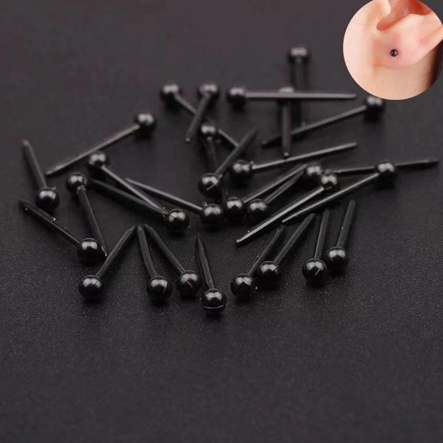 Fashion Black Transparent Plastic Mini Invisible Earring Ear Stick Jewelry for Women Girls Stud Earrings