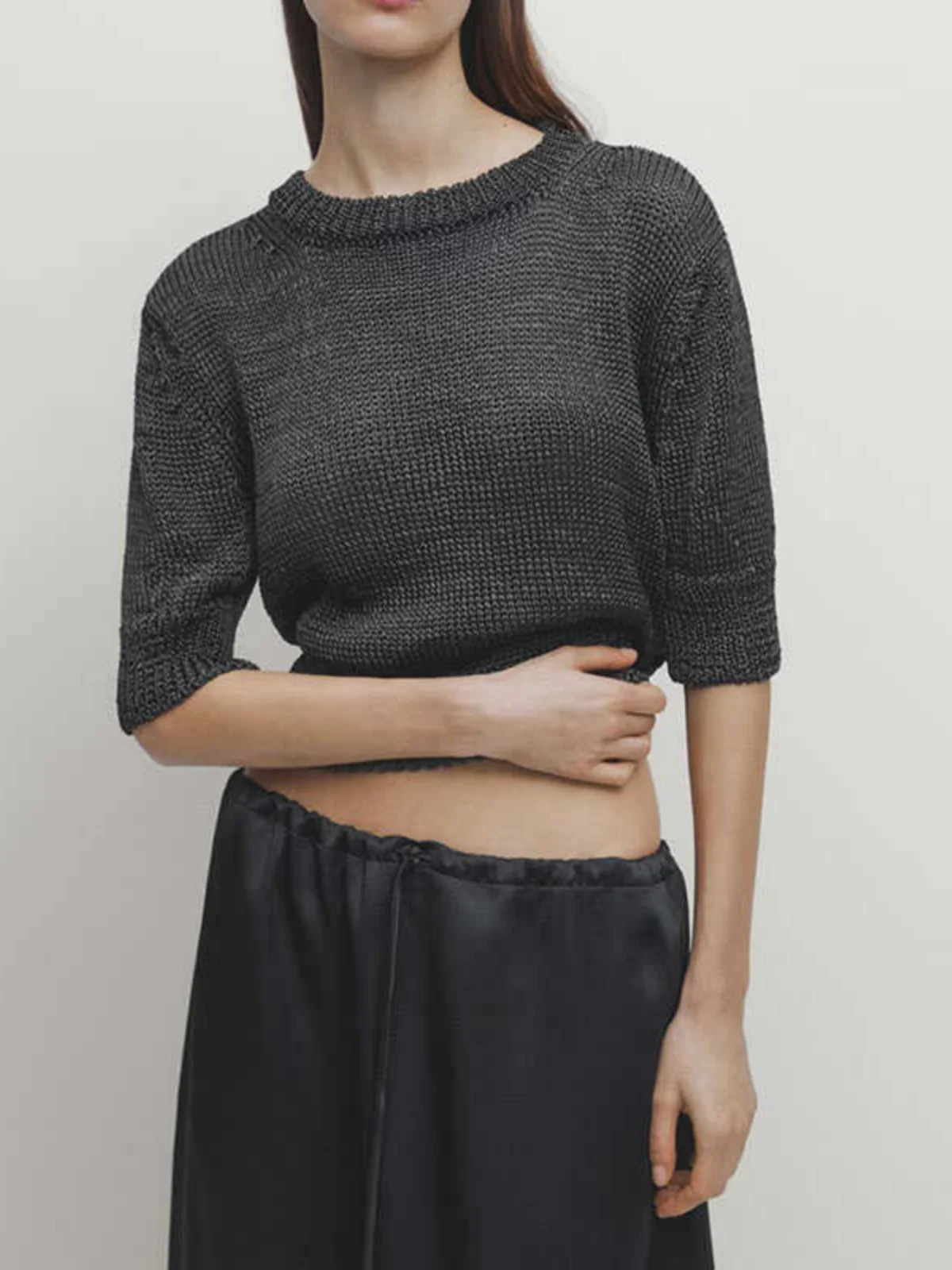 Novo verão ey cetim em linha reta midi saia meados de cintura a linha design simples comute amigável longo f corpo saia para mulher