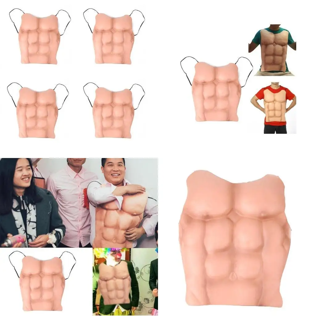 

Male Fake Muscle Belly Costumes Props Men Chest Abdominal Muscle Skin Shaper Men Cosplays Fake Muscle Chest Fake Muscle