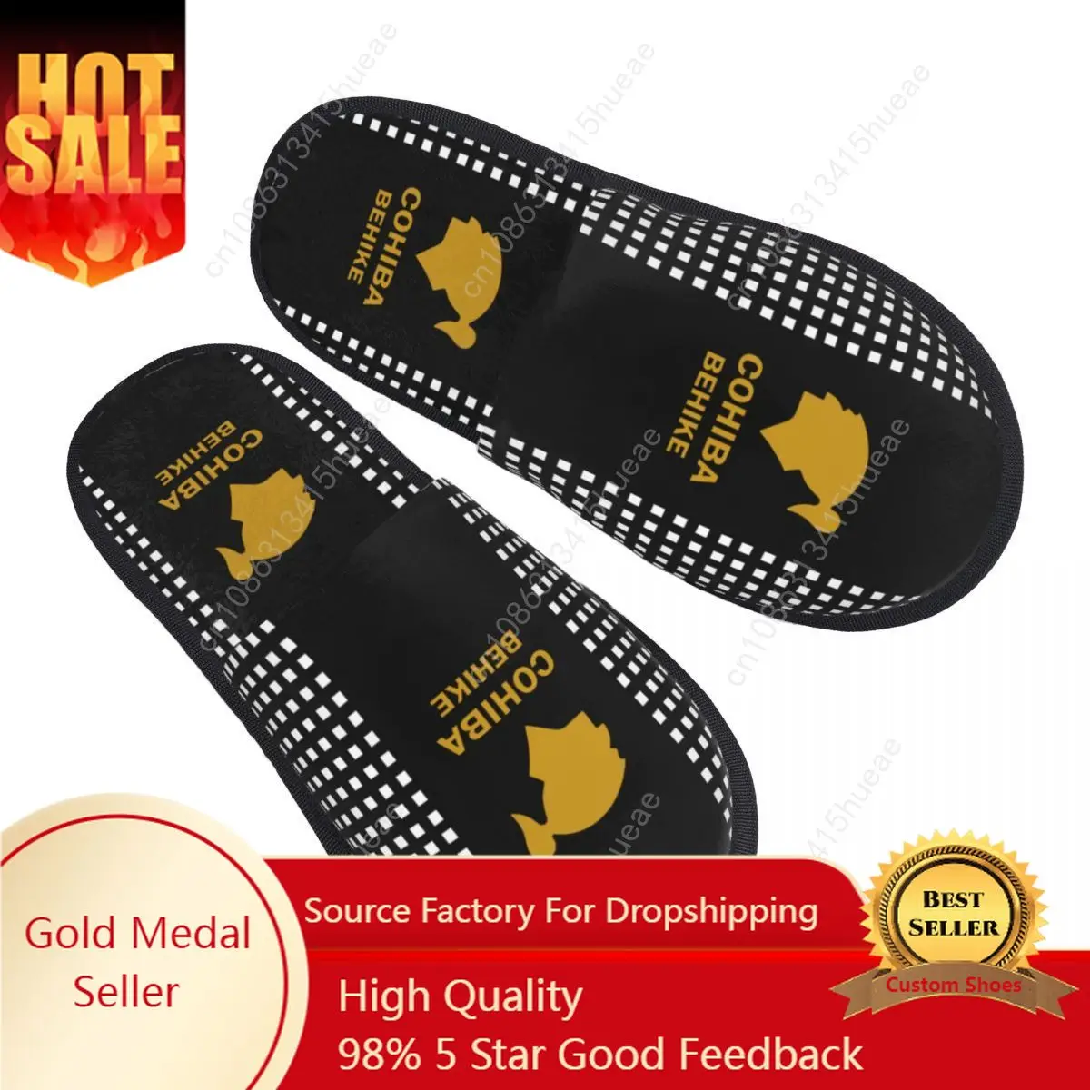 

Cuban Cohiba Cigars House Slippers Women Comfy Memory Foam Slip On Hotel Slipper Shoes