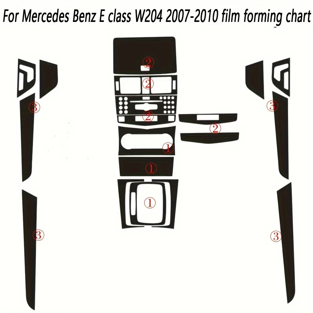 For Your Mercedes Benz C Class W204 2007-2010 with These Carbon Fiber Interior Control Panel Door Handle Decals