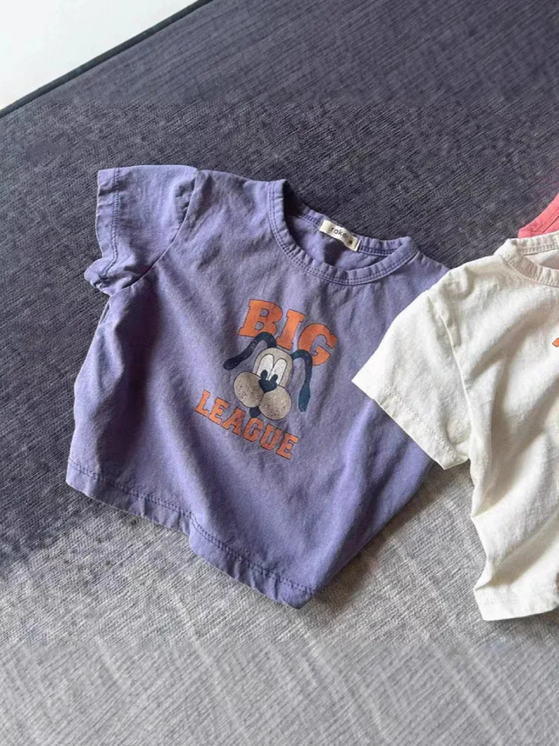 2026 Summer New Baby Short Sleeve T Shirts Cotton Infant Boy Girl Cartoon Print Versatile Tee Toddler Casual Tops Baby Clothes