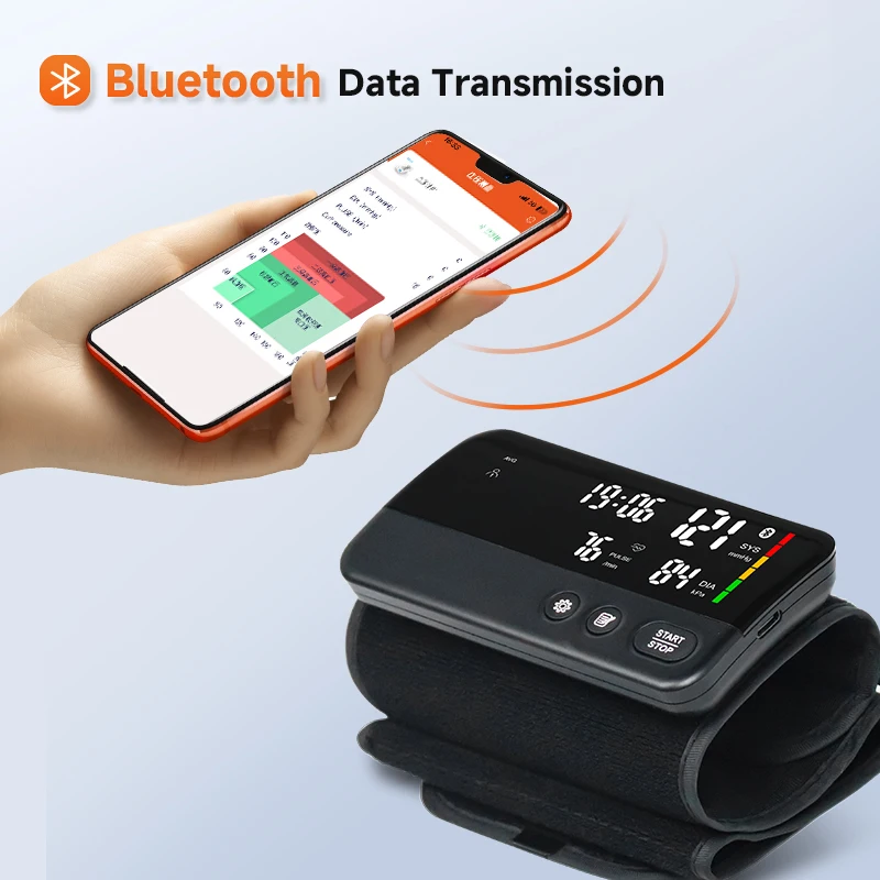 上腕血圧計-bluetoothデータ伝送-大画面-2x99グループメモリ-インテリジェント加圧-ポータブル