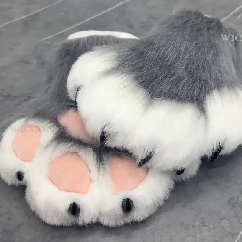 

N66Cute Plush Cosplay Costume Furry Color Animal Paw Gloves Cat Girl Gloves Cat Paw Cute Plush Fursuit Spot Finished Product2W$%