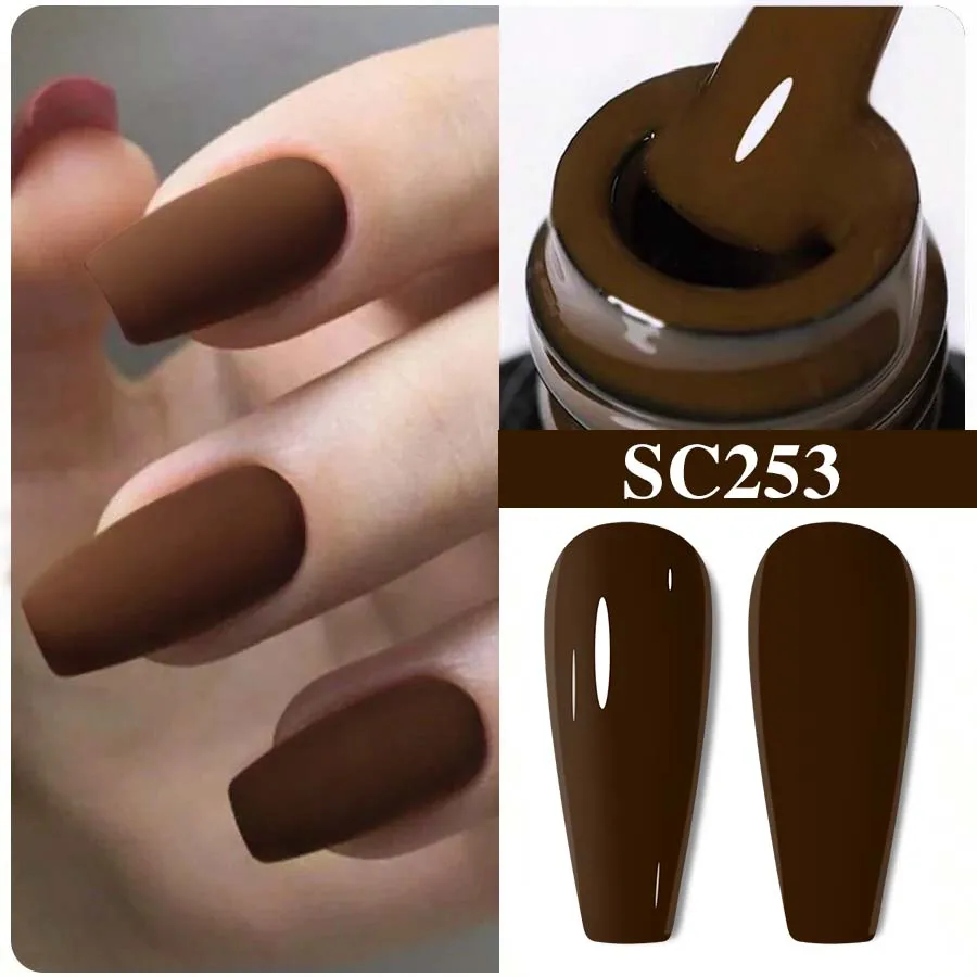 7ML Blue Brown Gray Burgundy Red Gel Nail Polish UV LED Soak Off Gel Polish Long Effect for Women Girl All Seasons