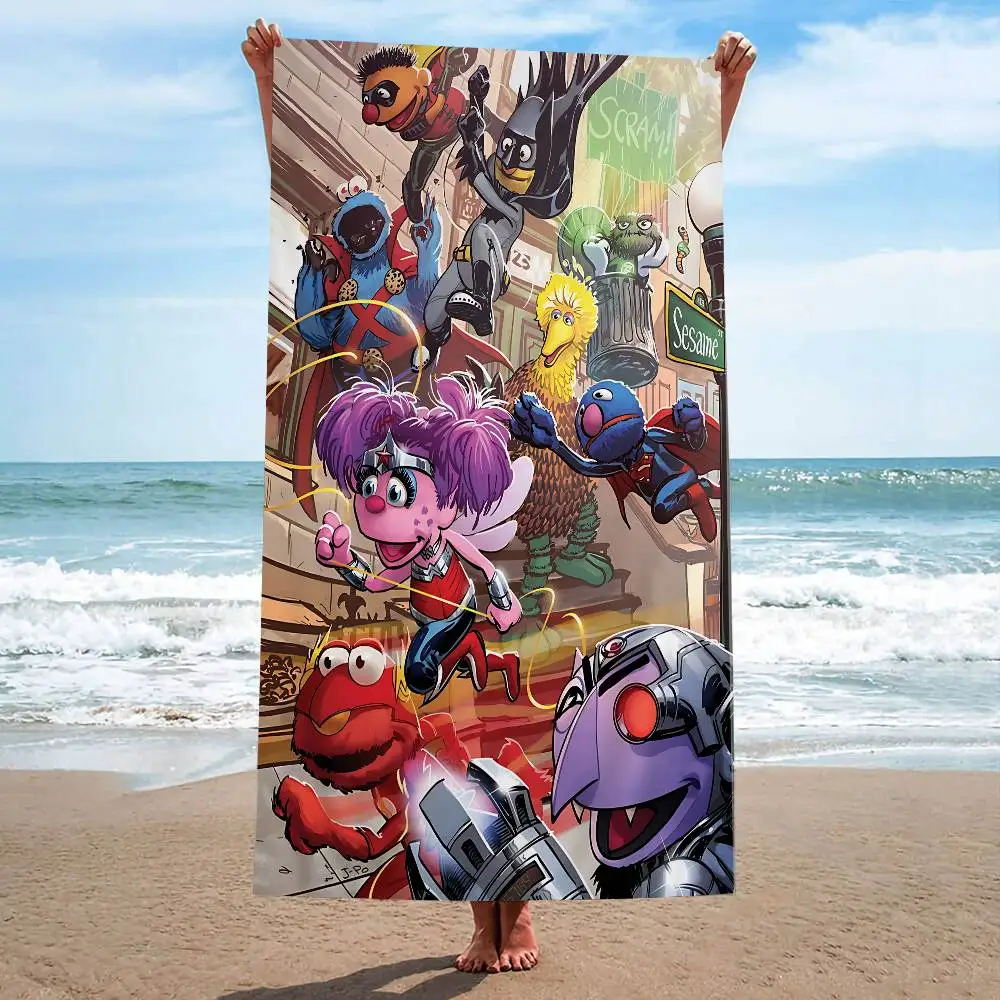 S-Sesame Street Big Microfiber Beach Towels Quick Dry Towel Sand Beach Towels Pool Towel for Travel Swim Pool Yoga