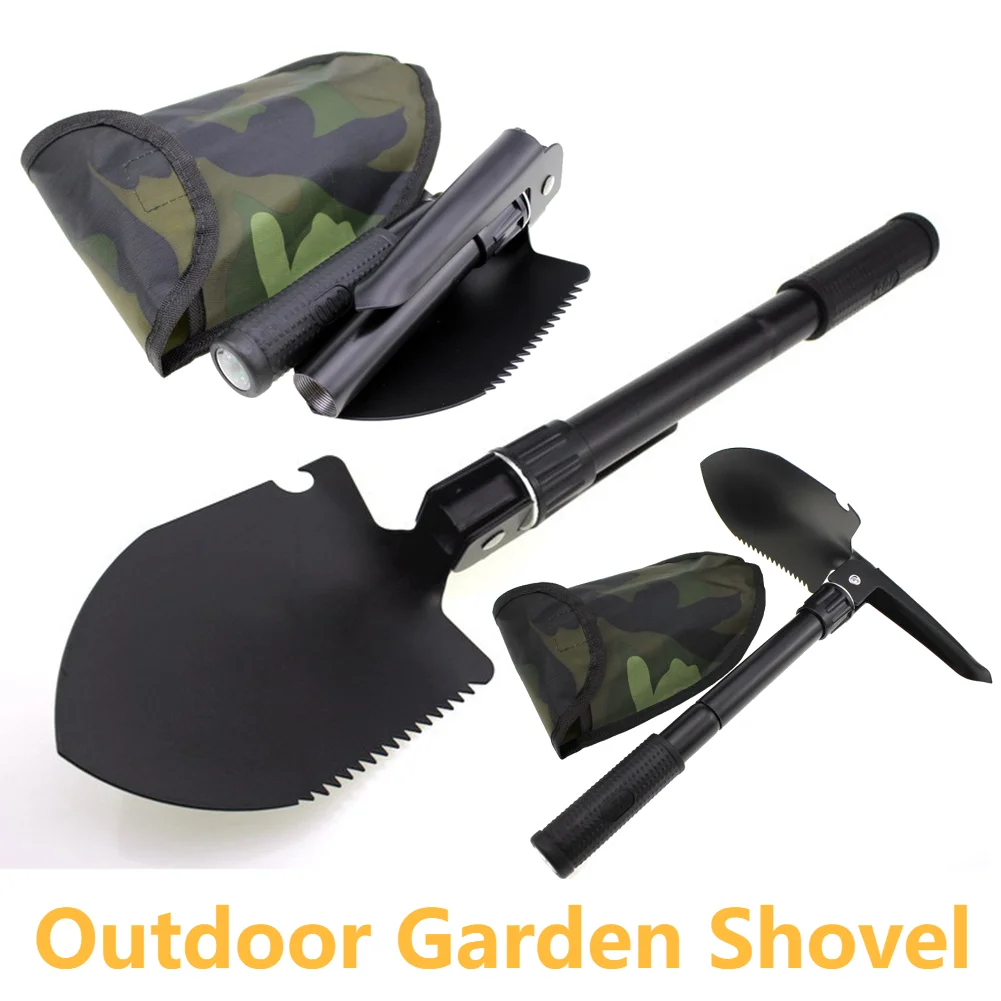 Outdoor Garden Shovel Kit Folding Camping Spade Portable Weeding Pick Emergency Garden Outdoor Garden Shovel Tool Multitool