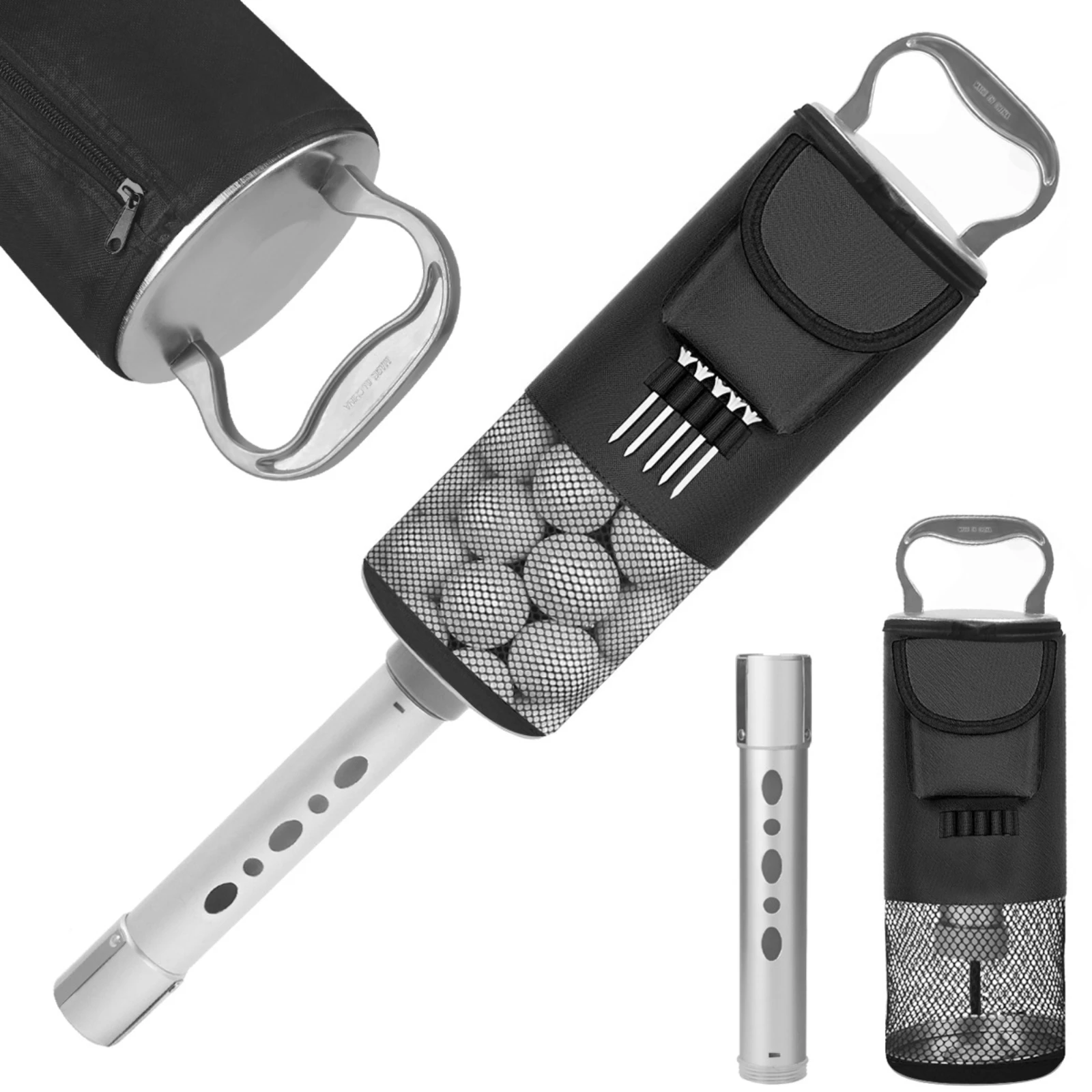 Golf Ball Pickup Tube Lightweight Golf Ball Retriever with Pocket Handheld Convenient for Golfers, Driving Range, Putting Green view 4