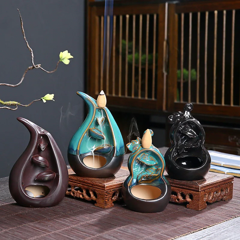 water drop gourd backflow incense burner, creative home indoor kiln transformation handicraft deodorization aromatherapy stove