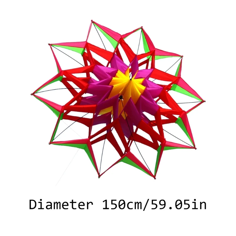 Premium Checkered Fabric 3D Flower Kites Handmade For Boys Outdoor Play Stable Flight In Strong Winds 15UB