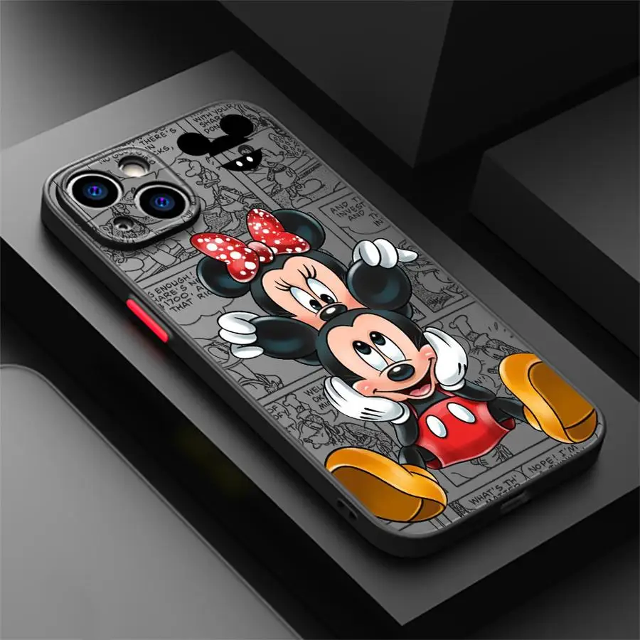 Love Disney Mickey Minnie Mouse Matte Case for Apple iPhone 16 Pro15 Pro Max 14 13 Mini 12 11 14 Plus 7 8 XR X XS Back Cover
