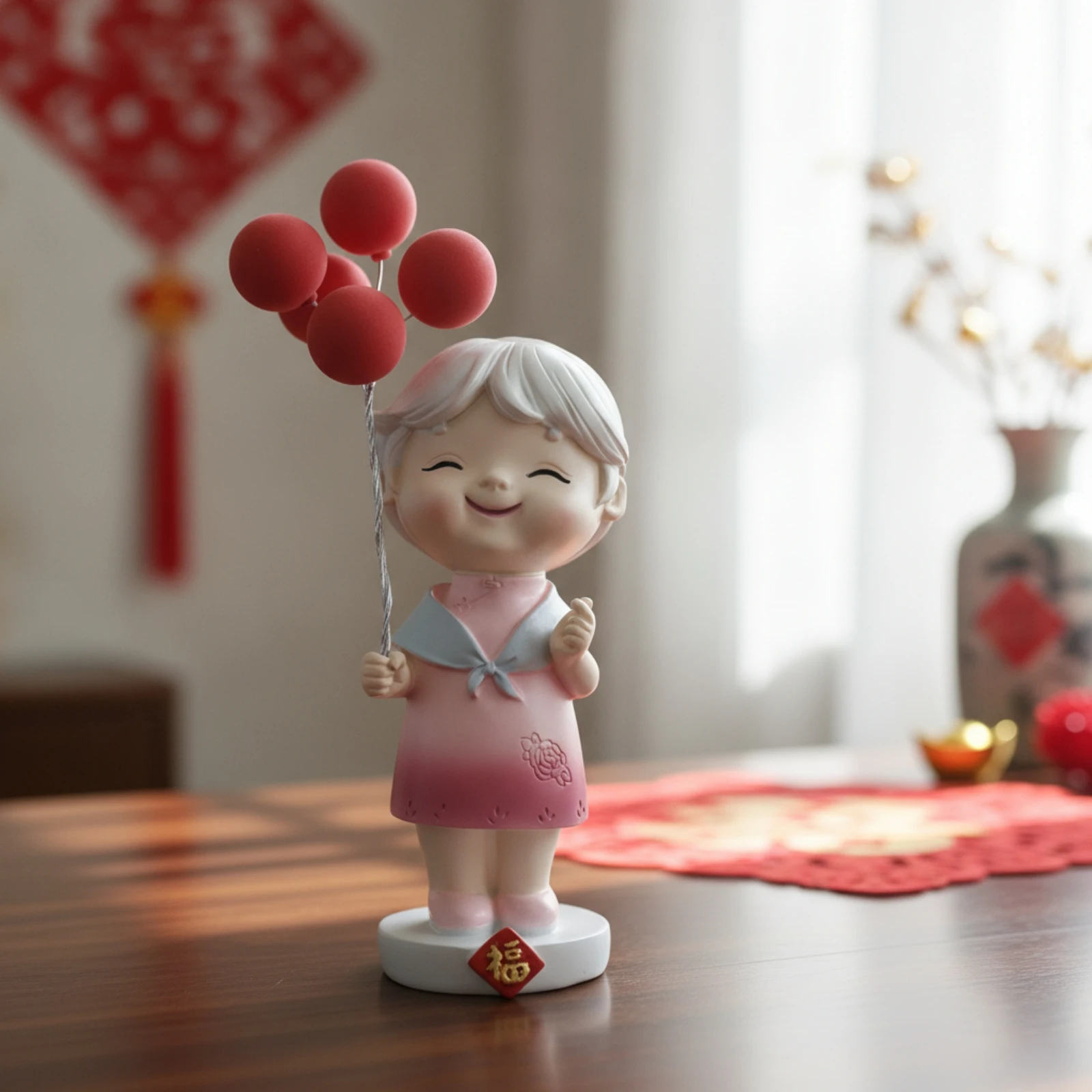 Resin Figurine with Base Compact Tabletop Ornament Statue Upright for Bakers, Birthday, Wedding - view 6