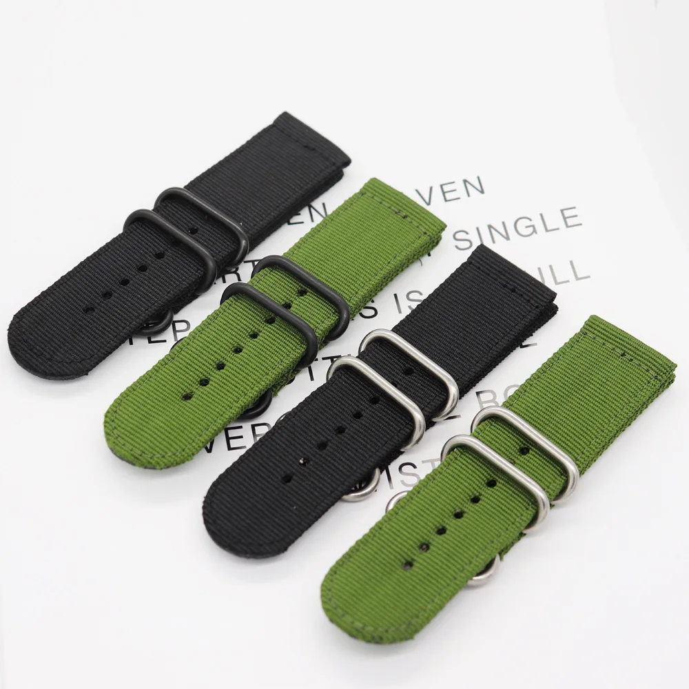 High Quality Nylon Watchband Strap 26mm 28mm Universal Wrist Band Belt Stainless Steel Buckle Accessories Waterproof Sport Band