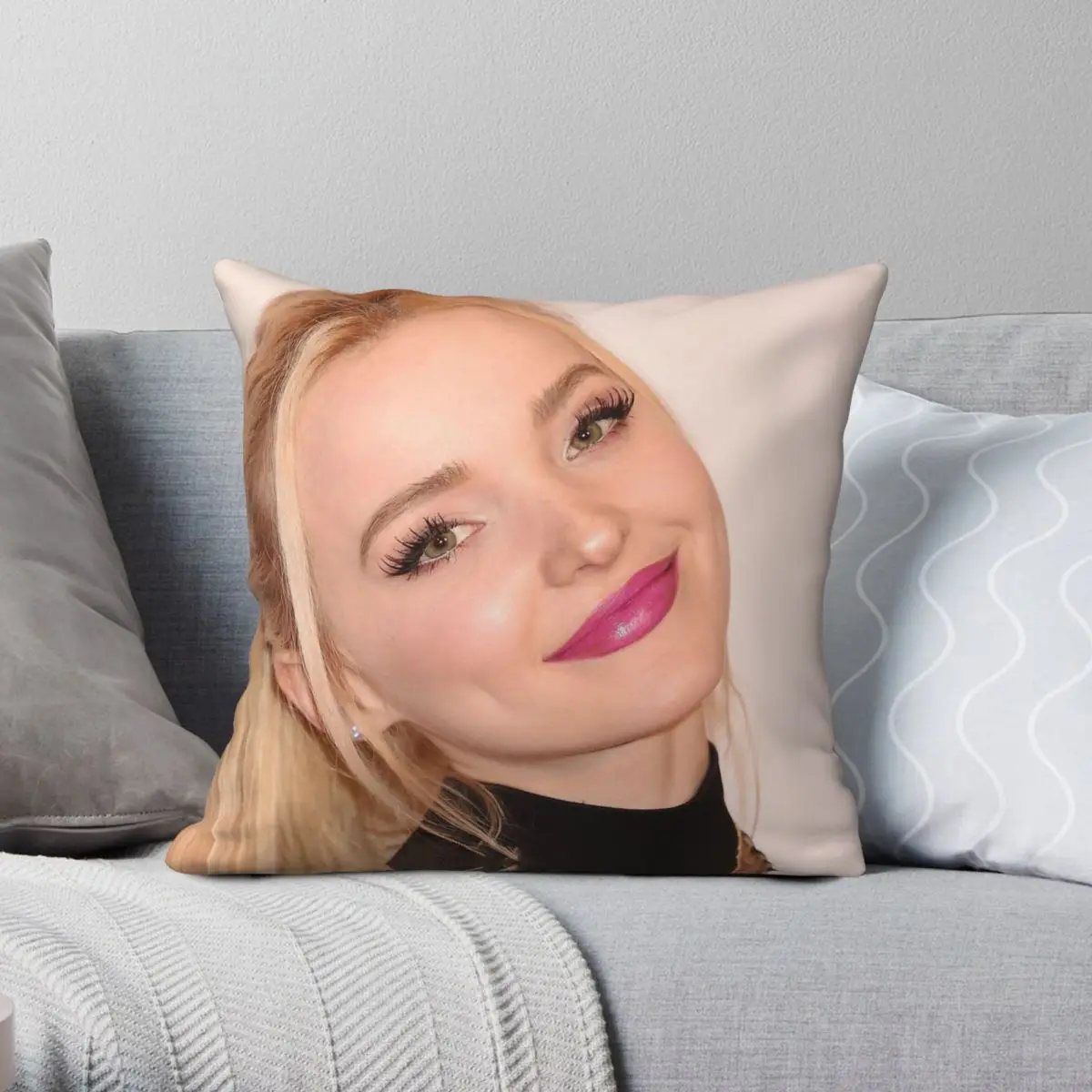 Dove Cameron Square Pillowcase Polyester Linen Velvet Creative Zip Decor Sofa Cushion Cover 18