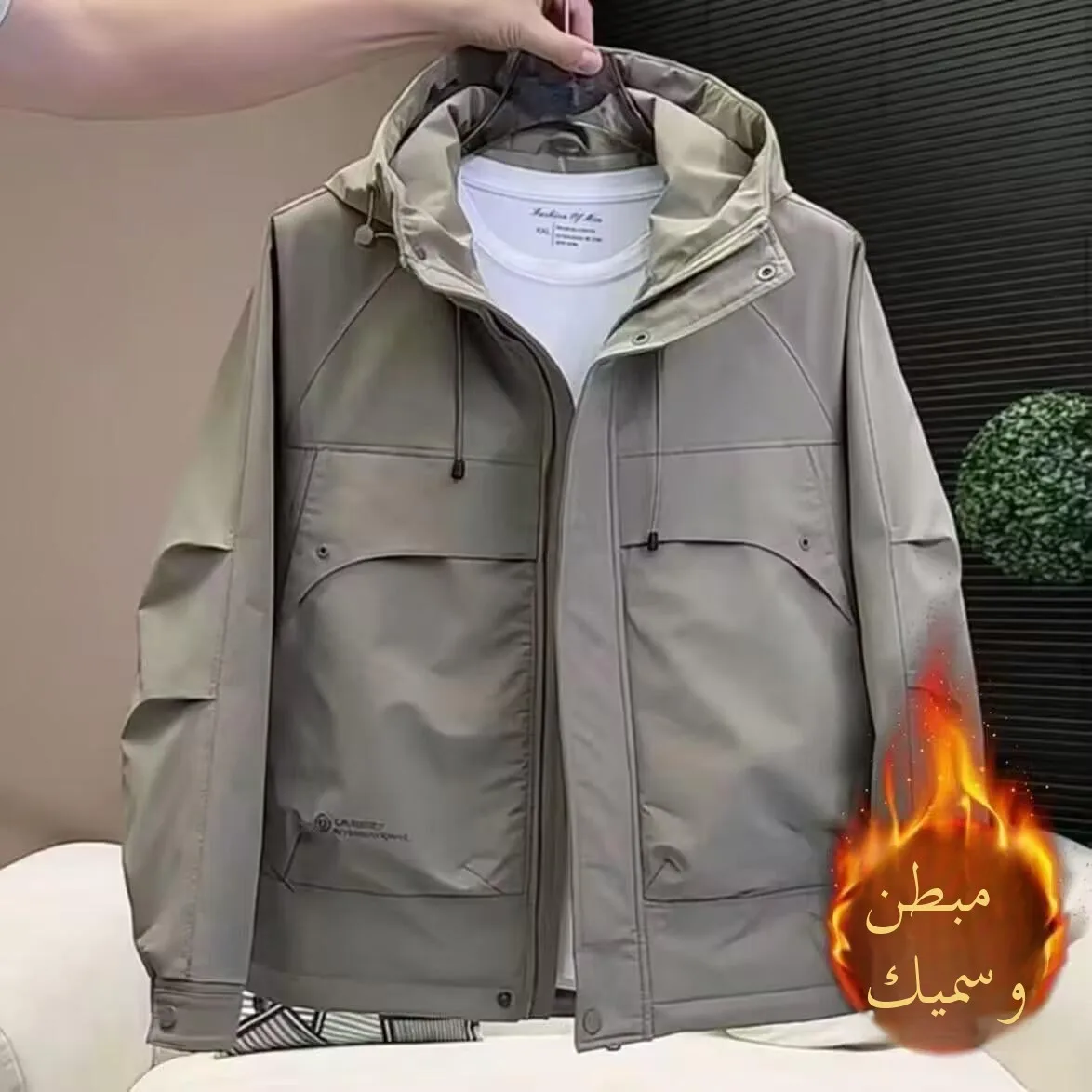 

Winter New Men's Hooded Slim Fit down Jaet Faionable ular Windproof Thiened Two Cotton proof Men's Jaet