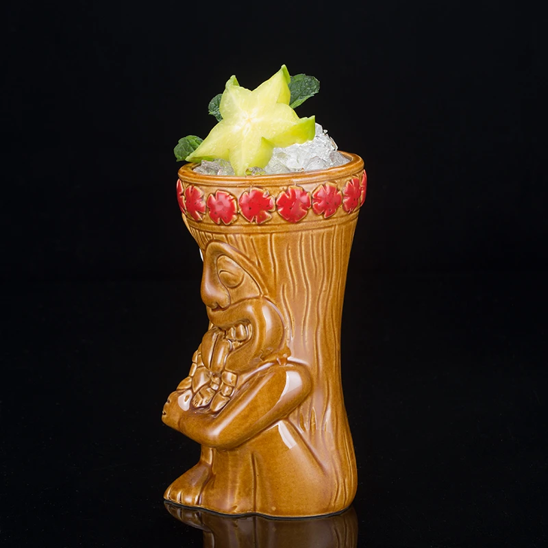 Picture 4: 600ml Hawaii Tiki Mugs Cocktail Cup Beer Beverage Mug Wine Mug Ceramic Easter Islander Tiki Mug Bar Tools Barware