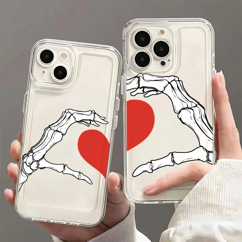 

Gothic Hell Heart Couple Design Case for iPhone17 16 15 14 13 12 11Pro/ Max/Plus Anti-fall and Shock