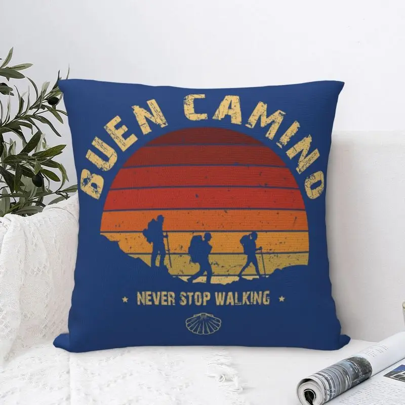 Custom Hiking The Camino De Santiago Vintage Badge Cushion Covers Soft Cute Pillows