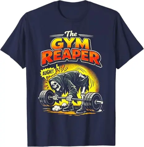 The Gym Reaper Deadlift Fail, lustiges Fitness-Bodybuilder-Gym-T-Shirt, Y2k-Skelett, Gewichtheben, Übung, ästhetische Kleidung, T-Shirts – Detail 4