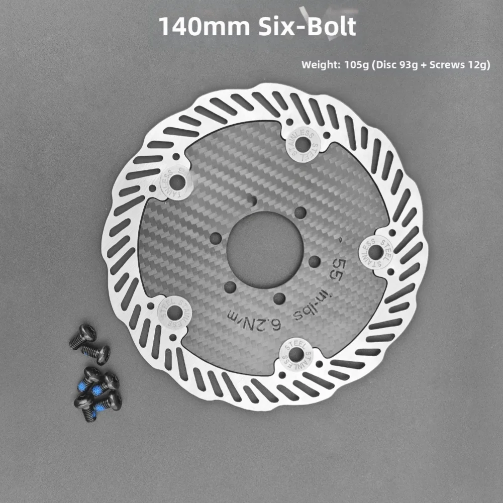 Carbon-Bremsscheibe 140mm 160mm Ultraleicht MTB für Rennrad für Rotor für Center Lock 6 Bolzen Edelstahl Fahrradteile – Detail 8