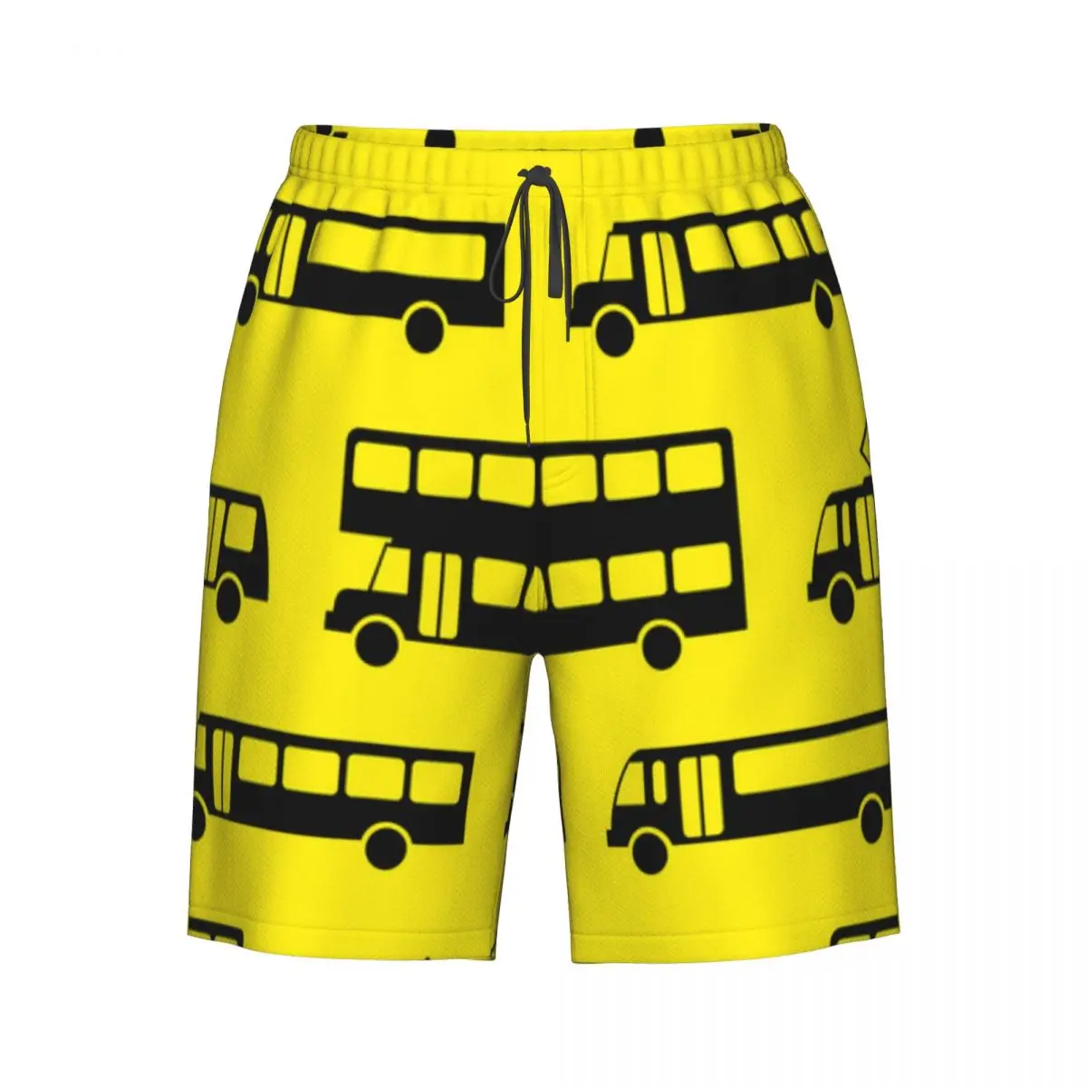 

Men's Swimming Shorts Retro Bus Seamless Pattern Trunks Beach Wear