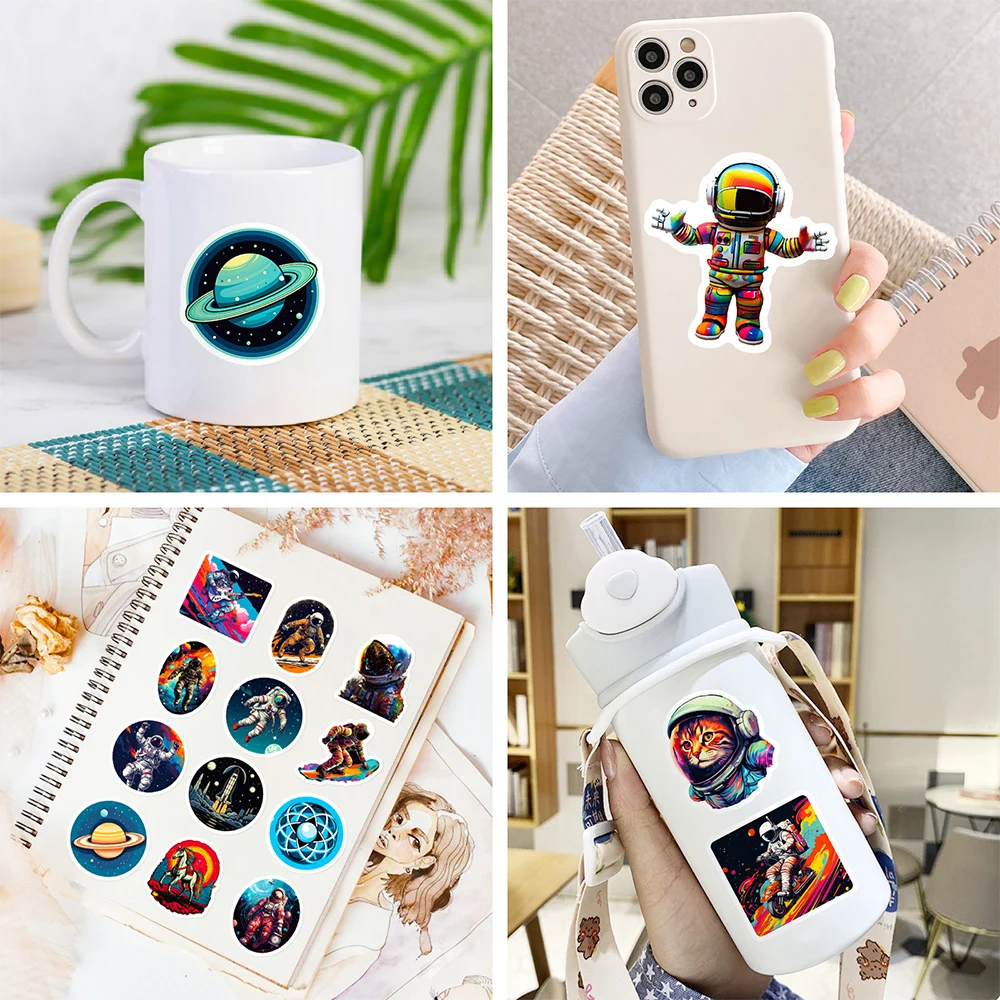 10/30/50Pcs Cool Graffiti Astronaut Stickers Outer Space Cartoon Anime Decals DIY Skateboard Fridge Phone Waterproof Sticker Toy