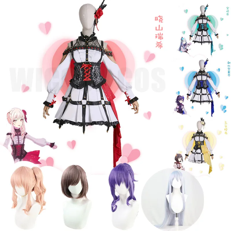 โปรเจ็กต์ Sekai เวทีสีสัน! ความสําเร็จ. ไนท์โค้ด Akiyama Mizuki Shinonome Ena Asahina Mafuyu Yoisaki Kanade สําหรับ Girl Kos Tsume Dress